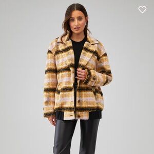 For Love And Lemons Rachel Plaid Women's Teddy Jacket